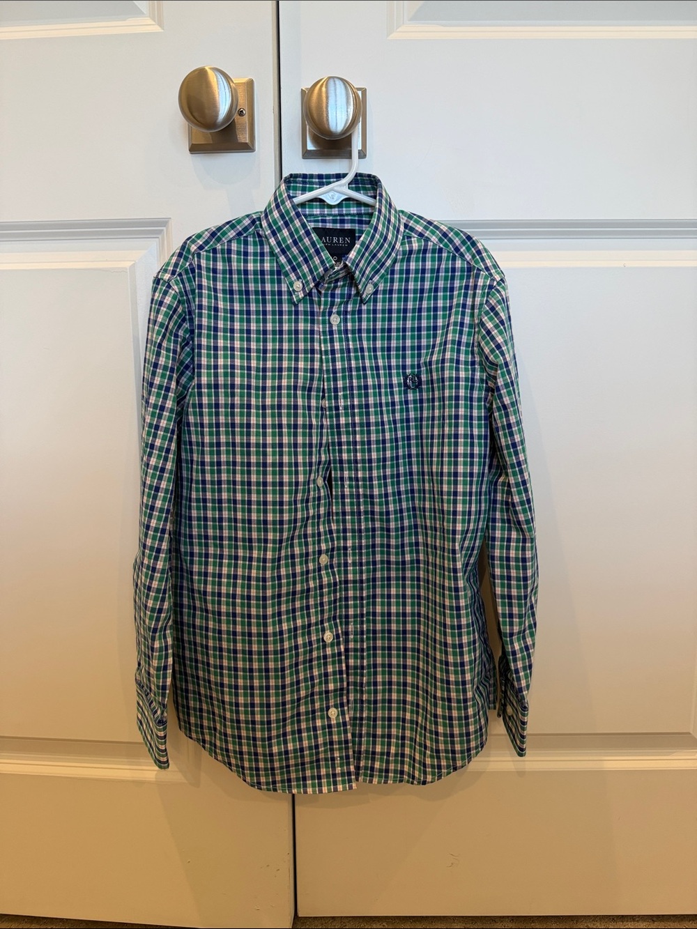 Ralph Lauren Blue & Green Plaid Button-Down Shirt - Men's